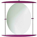 Bois coloré et plaques de verre en forme ovale