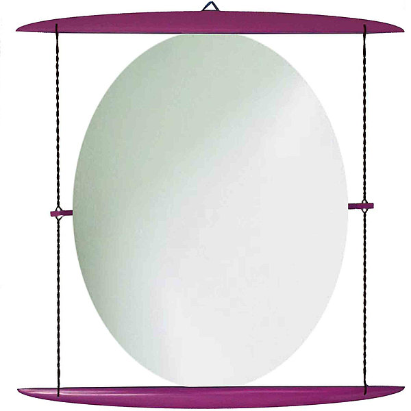 Bois coloré et plaques de verre en forme ovale