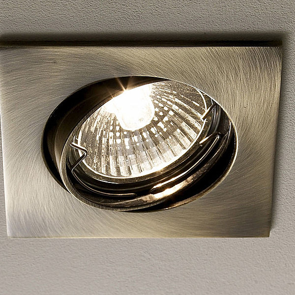 Anneau orientable carrée, en métal IP 23, L 8.5 x l 8.5 cm, coloris bronze