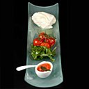 Burrata des Pouilles avec tomates cerises rôties