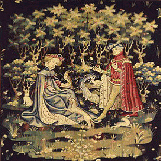 Tapisserie "L'Offrande du coeur", Paris vers 1400-1410