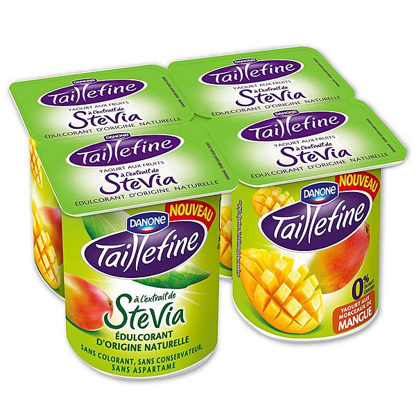 Taillefine Stevia mangue, chez Danone