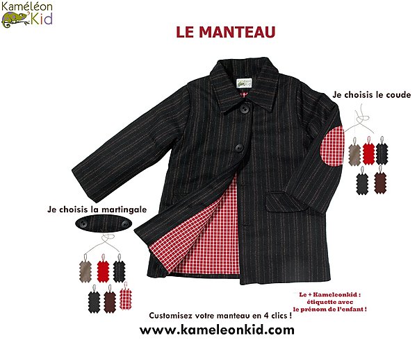 Manteau avec doublure et coudes assortis