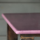 Table Cèdre Rouge plateau pierre de lave émaillée