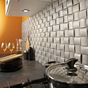 Plaquettes de parement Tamia - base en ciment gris brossé. L 30 x l 20 cm. Ep 20 mm. Aspect tressage