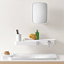 Avec mitigeur apparent et étagère-robinet