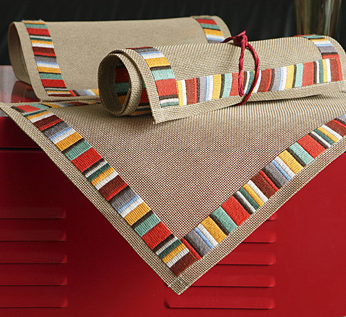 Sets en tapisserie rayée