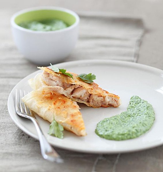 Briks de ris de veau et purée persillée