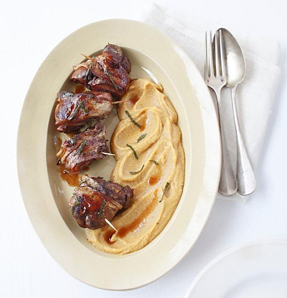 Rognons de génisse et purée de lentilles