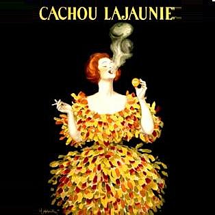 Avec  le bonbon le Cachou, vous pouvez fumer tout en gardant une bonne haleine! Affiche publicitaire de Capiello