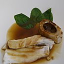 Turbot rôti sur os à moelle, jus de viande