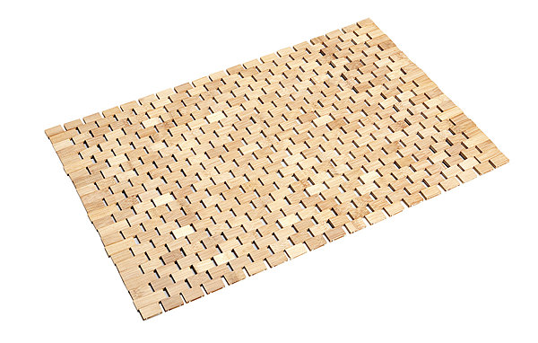 Un tapis de bain en bambou, un matériau naturel à la croissance très rapide. Botanic.
