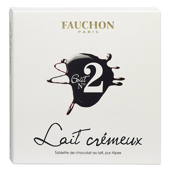 Lait crémeux pour l'élégante tablette carrée de Fauchon