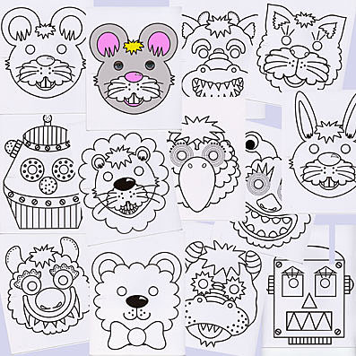 12 masques à colorier-Bricokid