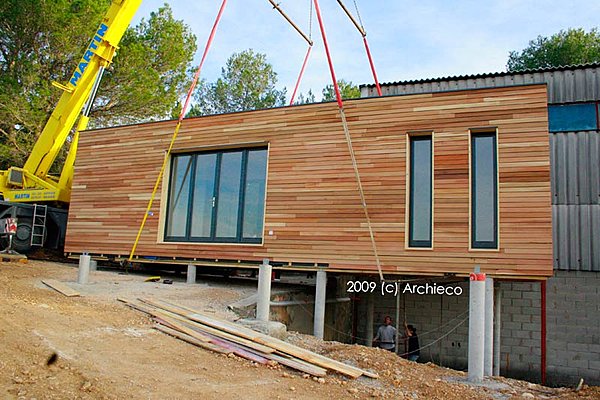 Maison Dhomino_caveau grutage de module