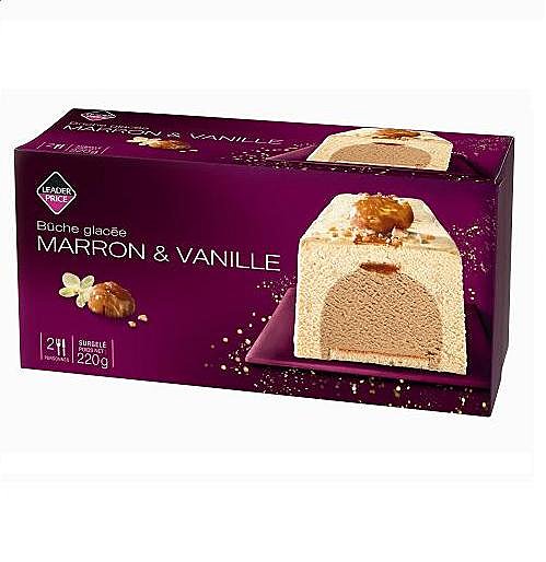 Festif, le marron est à l'honneur dans la bûche glacée Leader Price
