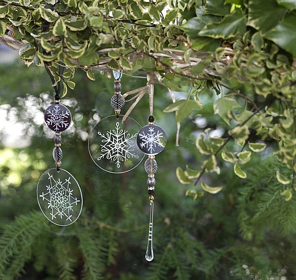 Flocons de verre gravé