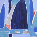 Marine de Marcel Burtin, 1951; Gouache sur papier 35x30