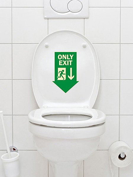 Le sticker, une façon facile et bon marché de décorer ses petits coins. Stickers spécial WC. IDzif.