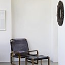 Fauteuil et footstool Zeffirelli en noyer