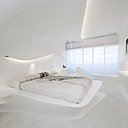 Le talent de Zaha Hadid s'exprime pleinement dans les chambres spcieuces et monoblocs grâce au Hi-Macs