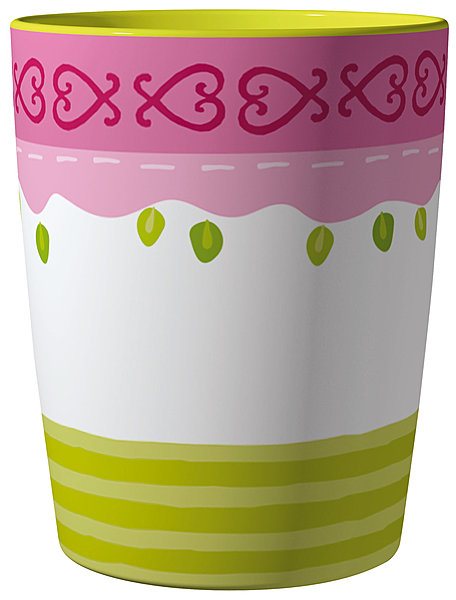 Ce gobelet mettra du soleil sur la table. En mélamine. H 9,5 cm. Vendu par lot de six avec 3 motifs différents. Prix NC. Solemio. Haba.