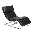 Grand fauteuil de relaxation en cuir noir
