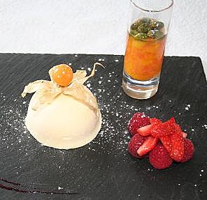 Parfait glacé au pineau et marmelade d'agrumes