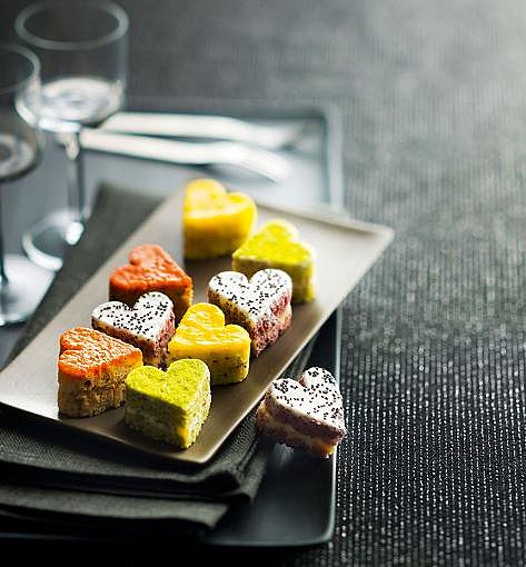 Mise en ambiance avec les coeurs apéritifs de chez Picard