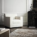 Dans sa version peau lainée, le fauteuil club Confortable invite à la paresse