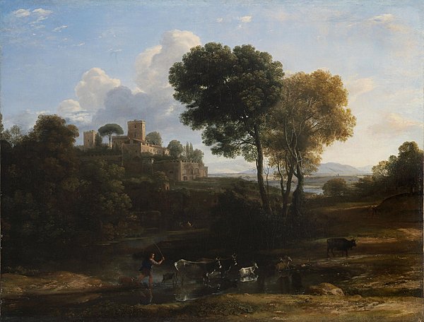 Villa dans la campagne romaine, par Claude Gellée dit Le Lorrain