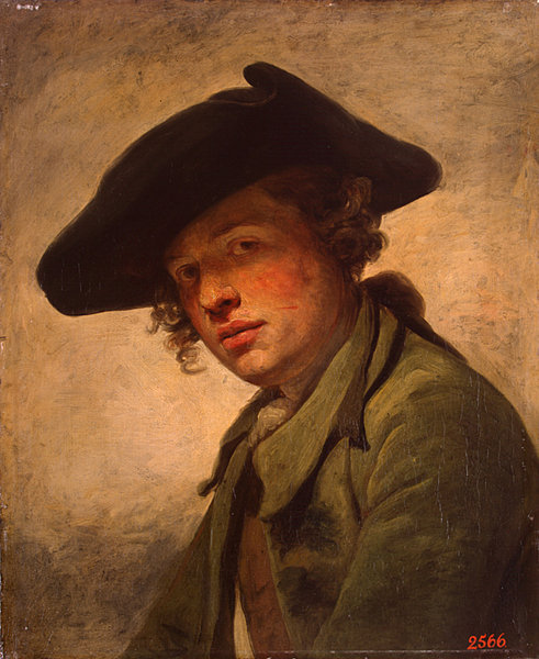 Portrait d'un jeune homme au chapeau, par Greuze, collection Romanov