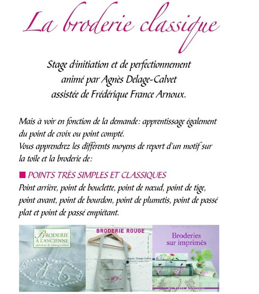 Le stage de broderie