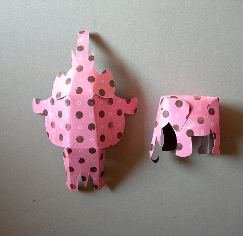 Eléphant plié et déplié