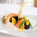 Le talent du jeune chef Nicolas Rondelli  s'exprime notamment dans le risotto de langoustines
