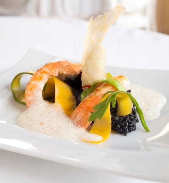 Le talent du jeune chef Nicolas Rondelli  s'exprime notamment dans le risotto de langoustines
