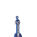 Une boîte à musique en forme de guitare tricotée au crochet. H 26 cm. 55 €. Anne Claire Petit.