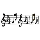 A fixer au mur, une partition de musique en métal noir. 88 x 32 cm. Matflor.