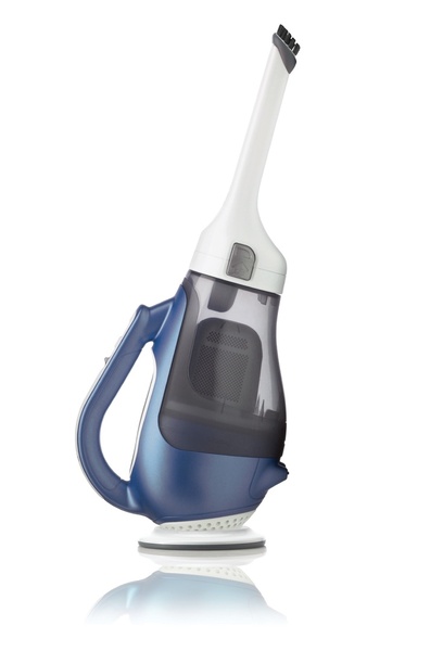 Avec son nez extensible et orientable à 90°, cet aspirateur offre une grande accessibilité. Technologie cyclonique. Bol translucide 610 ml. Débit d’air 16,6 dm3/s. Autonomie 10 minutes. 1,4 kg. DV7210N. Black & Decker.
