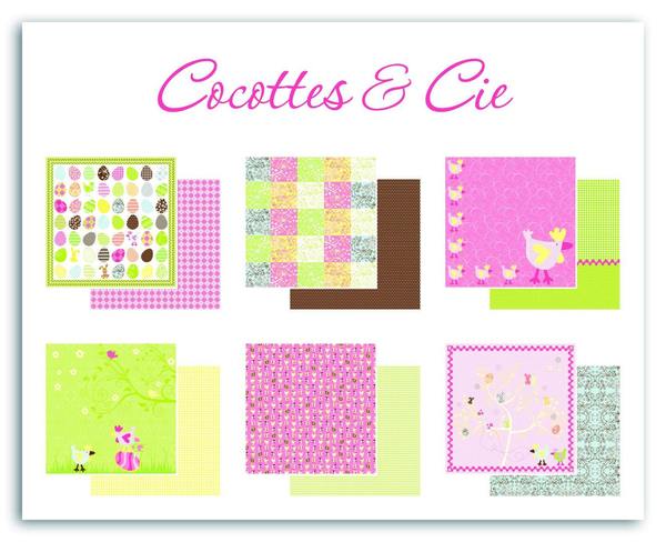 Papiers de la collection Cocottes & Cie