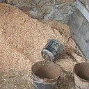 Enduit terre et copeaux de bois