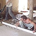 Réalisation d'une dalle en béton de chaux