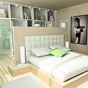 Aménagement design avec un lit central