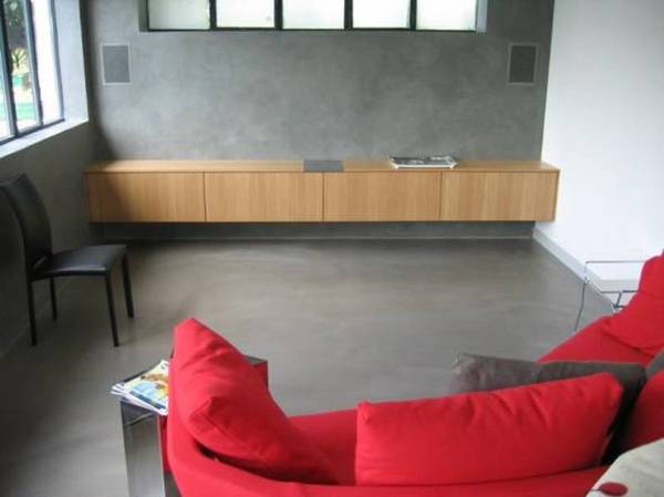 mur et sol en béton ciré