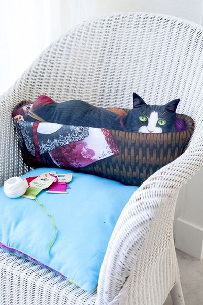 Le chat Hercule dans son panier.