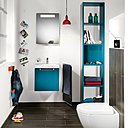 Petit, ce lave-mains offre néanmoins une confortable profondeur. 45 x 37 cm. Villeroy & Boch.