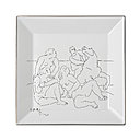 Élégante et sensuelle, « Le Cavalier, 1921 », trois femmes effrayées par un cavalier.