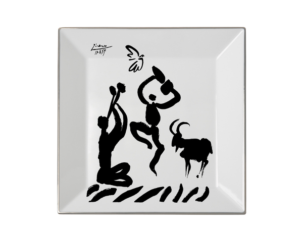 « Deux femmes et Colombe, 1956 »  fond le contour de deux visages féminins, symboles de la France et de l’Espagne. Il renforce cette idée de solidarité, d’espoir et de paix par la colombe.