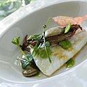 Belle association du turbot et des huîtres Gillardeau, relevé de sauce soja pour des réminiscences asiatiques