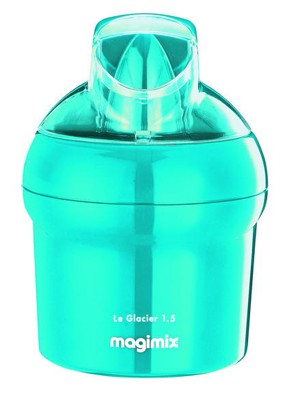 Une touche de turquoise pour ce glacier d’une capacité de 1,5 l de glace ou sorbet. Cuve en inox, corps en polypropylène. Cuve à accumulation de froid, 10 heures au congélateur, 20 minutes de préparation. 90 €. Magimix.